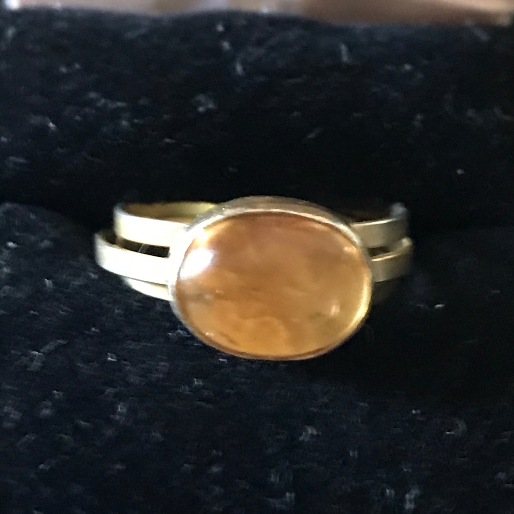 Handcrafted Yellow Stone Ring